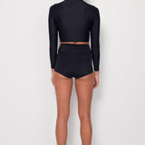 Turtleneck Crop Rashguard - All Black