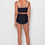 Tankini Surf Top - Black w White